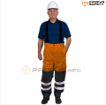 Ocieplane spodnie odblaskowe z szelkami BLIZAR Marel Plus pomarańczowe Mistral BHP przód