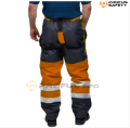 Ocieplane spodnie odblaskowe z szelkami BLIZAR Marel Plus pomarańczowe Mistral BHP tył