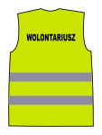 Kamizelka ostrzegawcza z nadrukiem WOLONTARIUSZ żółta