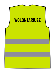 Kamizelka ostrzegawcza z nadrukiem WOLONTARIUSZ żółta