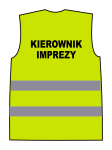 Kamizelka ostrzegawcza z nadrukiem KIEROWNIK IMPREZY żółta