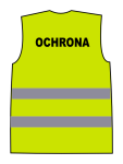 Kamizelka ostrzegawcza z nadrukiem OCHRONA żółta