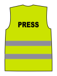 Kamizelka ostrzegawcza z nadrukiem PRESS żółta