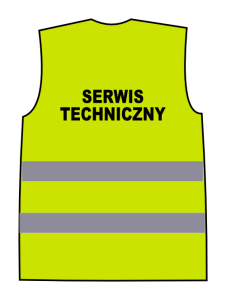 Kamizelka ostrzegawcza z nadrukiem SERWIS TECHNICZNY żółta