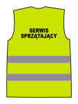 Kamizelka ostrzegawcza z nadrukiem SERWIS SPRZĄTAJĄCY żółta