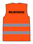 Kamizelka ostrzegawcza z nadrukiem WOLONTARIUSZ pomarańczowa