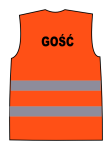 Kamizelka ostrzegawcza z nadrukiem GOŚĆ pomarańczowa
