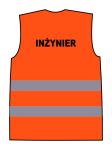Kamizelka ostrzegawcza z nadrukiem INŻYNIER pomarańczowa