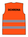 Kamizelka ostrzegawcza z nadrukiem OCHRONA pomarańczowa
