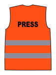 Kamizelka ostrzegawcza z nadrukiem PRESS pomarańczowa