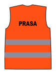 Kamizelka ostrzegawcza z nadrukiem PRASA pomarańczowa