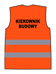 Kamizelka ostrzegawcza z nadrukiem KIEROWNIK BUDOWY pomarańczowa