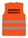 Kamizelka ostrzegawcza z nadrukiem KIEROWNIK EWAKUACJI pomarańczowa