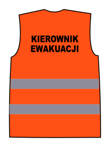 Kamizelka ostrzegawcza z nadrukiem KIEROWNIK EWAKUACJI pomarańczowa