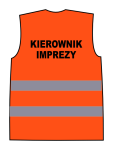 Kamizelka ostrzegawcza z nadrukiem KIEROWNIK IMPREZY pomarańczowa