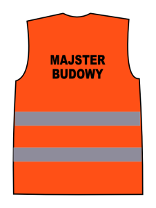 Kamizelka ostrzegawcza z nadrukiem MAJSTER BUDOWY pomarańczowa