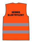 Kamizelka ostrzegawcza z nadrukiem SERWIS ELEKTRYCZNY pomarańczowa