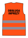 Kamizelka ostrzegawcza z nadrukiem OBSŁUGA IMPREZY pomarańczowy