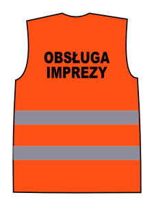 Kamizelka ostrzegawcza z nadrukiem OBSŁUGA IMPREZY pomarańczowy