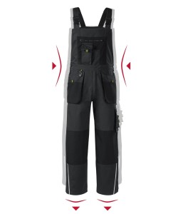 Spodnie robocze ogrodniczki RANGER W04 RIMECK 94 ebony grey