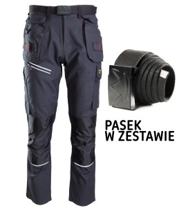 A6SP Spodnie robocze do pasa SEVEN KINGS PRO Polstar grafit pasek w zestawie