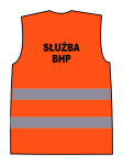 Kamizelka ostrzegawcza z nadrukiem SŁUŻBA BHP pomarańczowa