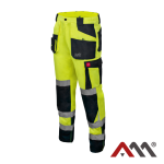 Spodnie ostrzegawcze robocze do pasa FLASH STRETCH SLIM YELLOW żółte ArtMas