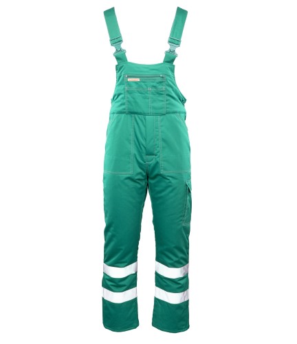 OSOG Spodnie robocze ogrodniczki ocieplane BRIXTON SNOW Polstar pasy odblaskowe zielone Mistral BHP 1.jpg