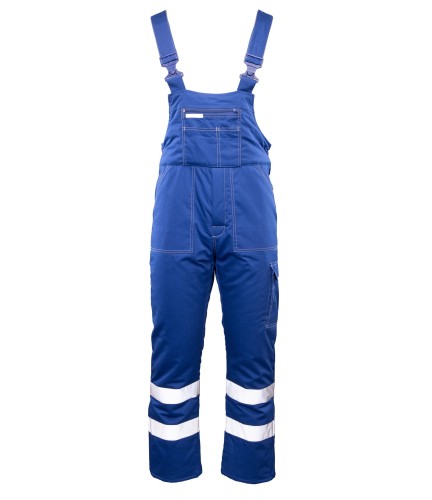 OSOG Spodnie robocze ogrodniczki ocieplane BRIXTON SNOW Polstar pasy odblaskowe niebieskie Mistral BHP 1.jpg