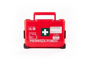 Apteczka pierwszej pomocy BD new z wieszakiem DIN 13157 + aparat