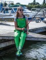 Spodniobuty damskie PROS SB01-D zielone z kaloszami w stokrotki Mistral BHP 15