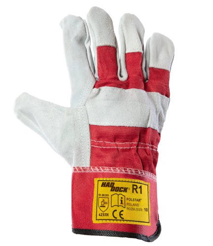 Polstar RHR2 Rękawice wzmacniane dwoiną bydlęcą HADDOCK G1 4233X czerwone Mistral BHP 1.jpg