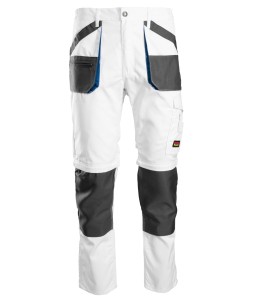 APSZ Spodnie robocze do pasa BRIXTON PRACTICAL Polstar białe odpinane nogawki