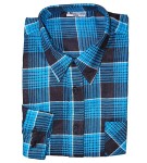 Koszula flanelowa w kratę LEON niebieska Consorte