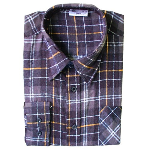 Koszula flanelowa w kratę LEON szaro-żółta Consorte.jpg