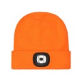 Procera Czapka zimowa z latarką LED pomarańczowa dziana LED ORANGE przód Mistral BHP
