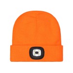 Czapka zimowa z latarką LED pomarańczowa dziana LED ORANGE Procera