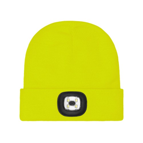 Procera Czapka zimowa z latarką LED żółta dziana LED YELLOW przód Mistral BHP.jpg