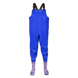 Spodniobuty damskie PROS SB01-D niebieskie z kaloszami w bratki
