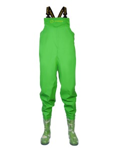 Spodniobuty damskie PROS SB01-D zielone z kaloszami w stokrotki