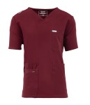 MT03 Męska bluza medyczna V-Neck Pocket Genius ScrubTop MMT003 burgund  Polstar