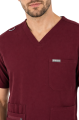 Polstar MT03 Męska bluza medyczna V-Neck Pocket Genius ScrubTop MMT003 burgund Mistral BHP 11.png