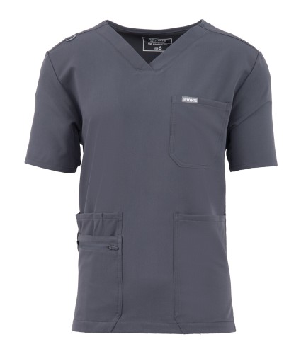 Polstar MT03 Męska bluza medyczna V-Neck Pocket Genius ScrubTop MMT003 moonstone gray szara Mistral BHP 1.jpg