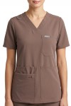 MT01 Damska bluza medyczna MYNTS V-Neck Pocket Genius Scrub Top Women WMT001 Sahara Mokka Polstar