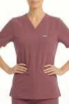 MT01 Damska bluza medyczna MYNTS V-Neck Pocket Genius Scrub Top Women WMT001 Terra Rose Polstar