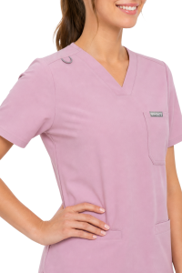 MT02 Damska bluza medyczna MYNTS V-Neck Two Pockets Scrub Top Women WMT002 Rose Water Polstar