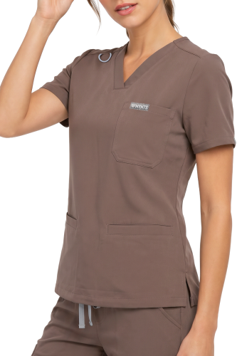 Polstar MT02 Damska bluza medyczna MYNTS V-Neck Two Pockets Scrub Top Women WMT002 Sahara Mokka Mistral BHP 1.png